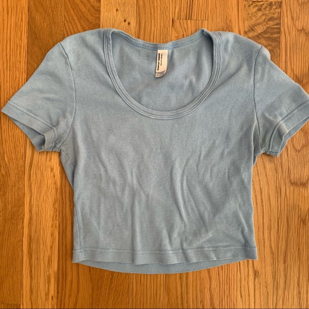 blue american apparel ribbed crop top